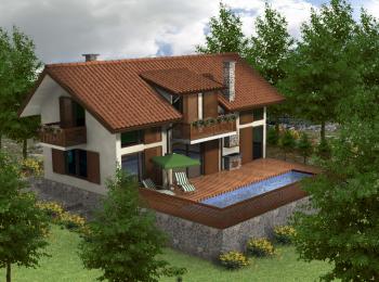 3-bedroom house in modern style