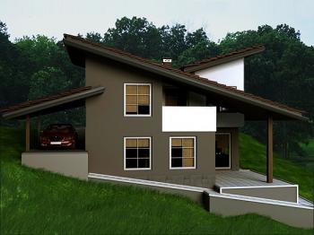 2-bedroom country villa, modern design rural villa plan